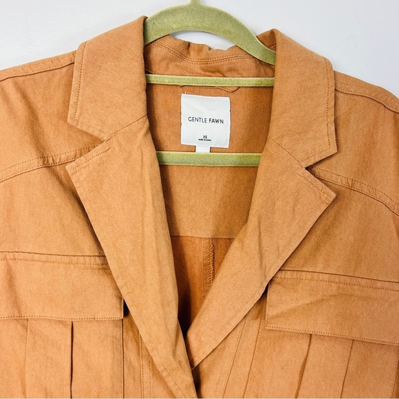 Gentle fawn Camel Button Up Raw Hem oversized Jacket Women Size XS - Picture 8 of 14
